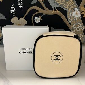 100% Authentic Chanel Makeup Bag / zippered pouch